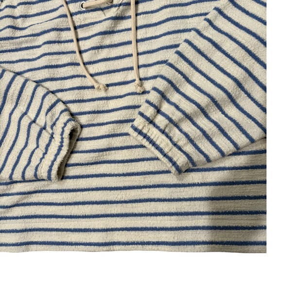 NWT, Aerie Striped Lace-Up Sweatshirt In Blue And White, Sz M - Picture 12 of 15